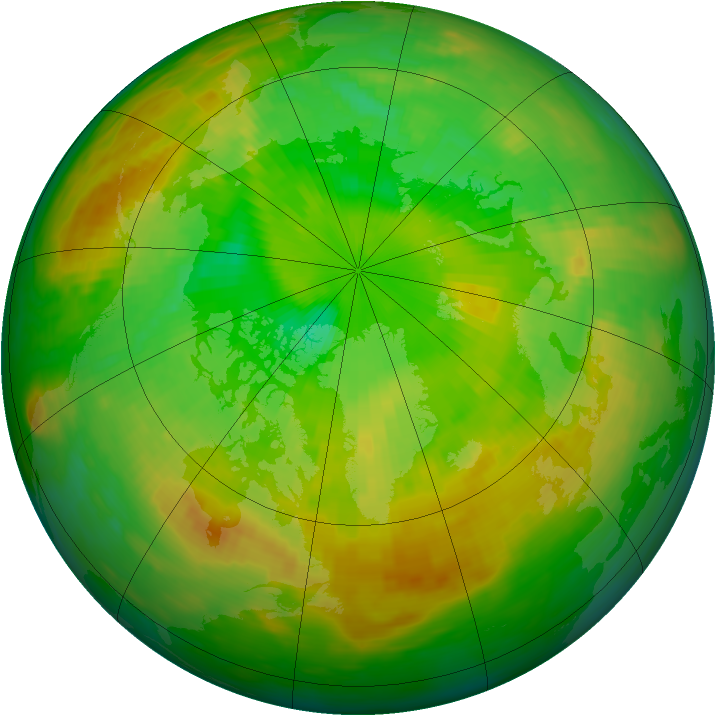 Arctic ozone map for 29 June 1982